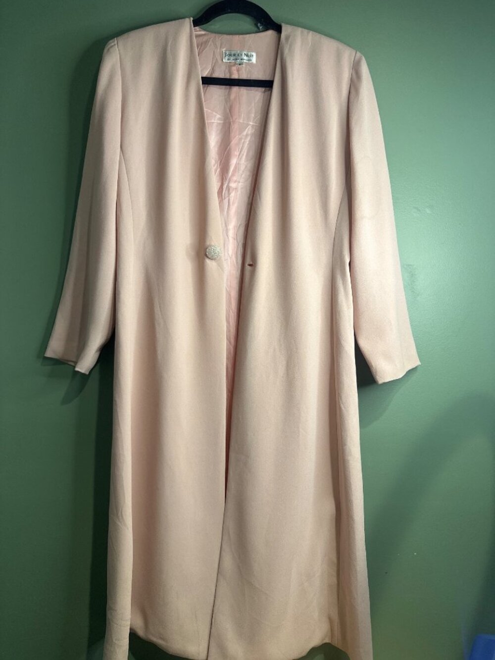 Vintage Jour et Nuit Jackie Bernard Womens 8 Blush Duster Coat Old Money Career